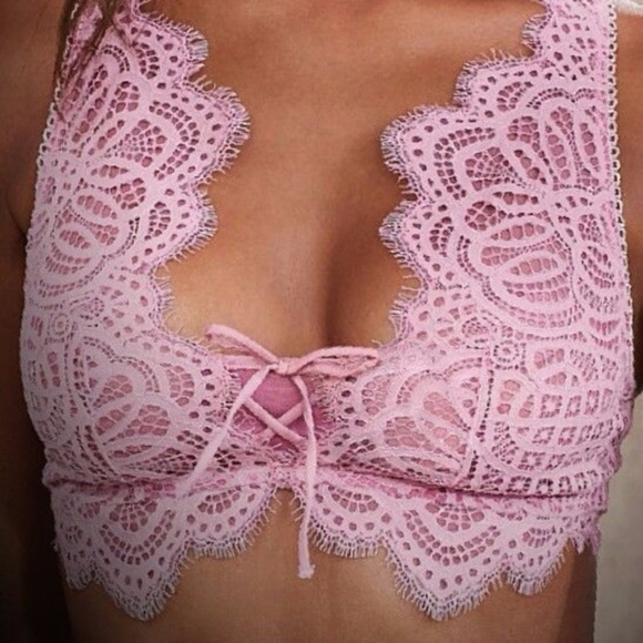 BUY 1 GET 1 FREE NWT VICTORIA SECRET PINK LACE BRA - Picture 2 of 6